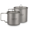 Titanium Outdoor Portable Camping Picnic Water Cup Mug with Foldable Handle 300ml 350ml 450ml 550ml 650ml / 750ml