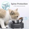 6343d1cbf32b20ef Stainless Steel Cat Food Bowl, 15-Angle, Ergonomic Design Reduces Vomiting