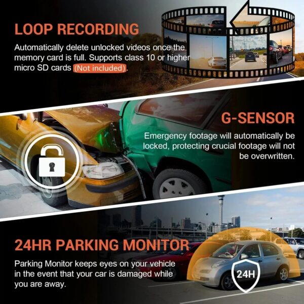 6345363e61db0ed2 1080P WIFI Dual camera Dash Cam for cars,Front And Inside,car camera with IR Night Vision,Loop Recording,wide angle Car DVR Came