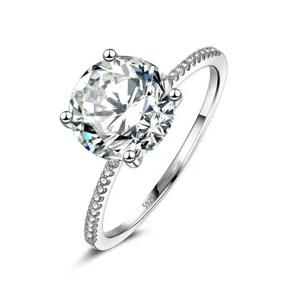 634793be472f873e 2023 Classic Luxury Real Solid 925 Sterling Silver Ring 3Ct 10 Hearts Arrows Zircon Wedding Jewelry Rings Engagement For Women