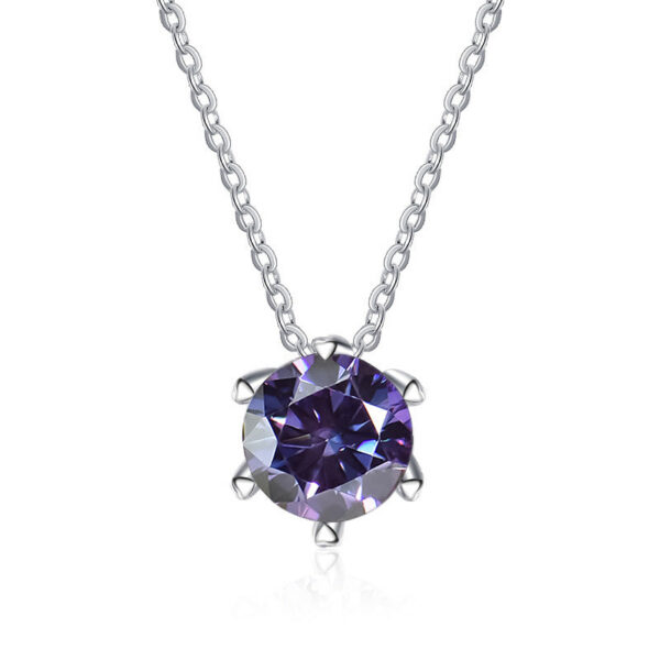 636157e892e69900 JoyceJelly 1CT VVS D Moissanite Necklace For Women Six Prong Simulated Diamond Pendant Sterling Sier Wedding Fine Jewelry