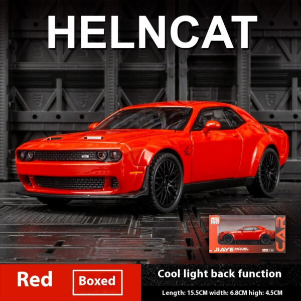 6375e4b74904a532 Dodge Challenger for 1: 32 Scale Die Cast Metel Toy Pull Back Hellcat Model Cars with Sound and Light Hellc