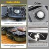 Naturehike Outdoor Camping Gas Stove Foldable 2 in 1 Burner with Grill Plate Portable Camping Gas Stove 2 Adjustable Burners Piezo Ignition Compatible with Isobutane Fuel Mix