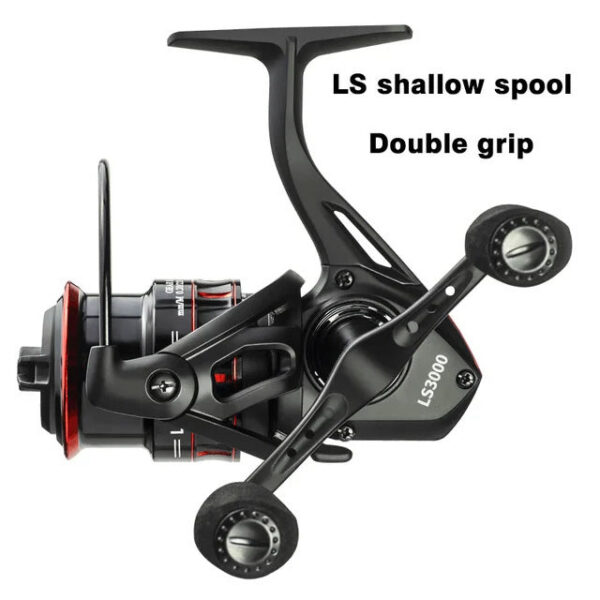 NHUE Lure 1000 2000 3000 Spinning Double Grip Deep Shallow Spool Carp Reel Fishing With Balance Rod