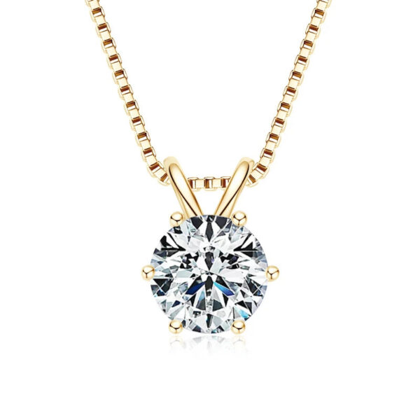 Lnngy 0.5ct-5ct Moissanite Pendant Necklace With Certificate For Women Original Real 925 Silver Chain Solitaire Drop Necklaces