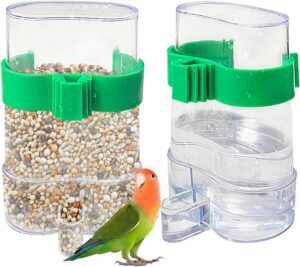 639ad107ec911dd6 2 Pcs Automatic Bird Water Dispenser, Parrot Bird Water Feeder, Bottles Bird Drinker Seed Food Container, Parakeet Cage Accessories for Parakeet Budgies Cockatiel Lovebird Small Birds Canary Finch
