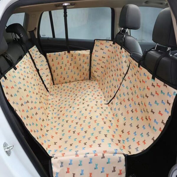 639cb3d565190830 Waterproof Printed Pet Dog Scratchproof Car Back Seat Cover Protector Pad with Printing