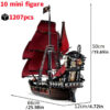 63a17950642f4db7 Pirates Of The Caribbean Ship Queen's Revenge Warship Black Pearl Sailboat Building Block Bricks MOC 4195 Assembly Toys Kid Gift