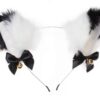 Anime French Maid Apron Lolita Fancy Dress Cosplay Costume Furry Cat Ear Gloves Socks Set(2XL)
