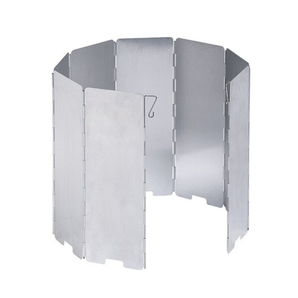 63a31ef2d01369b9 Ultralight Outdoor 10 Plates Shield Camping Stoves Windshield Foldable Gas Cookers Wind Deflectors Stove