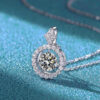 AETEEY 1CT D Color Real Moissanite Round Pendant Necklace For Women Lab Diamond S Sterling Sier Fine Jewelry Gift NE019
