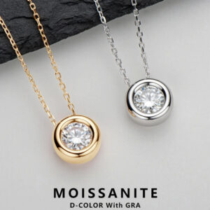 63b44fb04cacfe25 Lnngy 6.5mm Round Bezel Moissanite Pendant Necklace For Women 925 Sterling Silver Clavicle Chain Necklaces Jewelry Collare Mujer