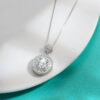 S925 sterling silver 2 carat moissanite diamond necklace round pendant versatile high-end daily wear gift for girlfriend