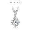 1 Carat Round Brilliant Cut D Color Pendant Sier Moissanite Diamond Test Past White Gemstone Necklace