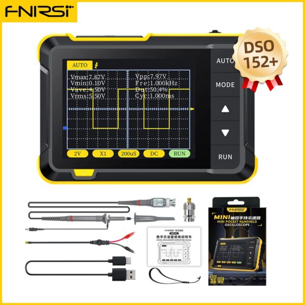 63cc03ca96675043 FNIRSI New DSO510 DSO152 DSO153 Mini Handheld Digital 2 IN 1 Oscilloscope Portable 48MS/s 10MHz Bandwidth Electronic Repair Tool