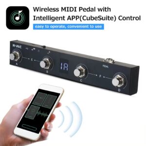 63cf242b5cd86834 M-VAVE Chocolate MIDI Controller BT Rechargeable 4 Buttons MIDI Controller Pedal APP Control with Wireless Transmission System