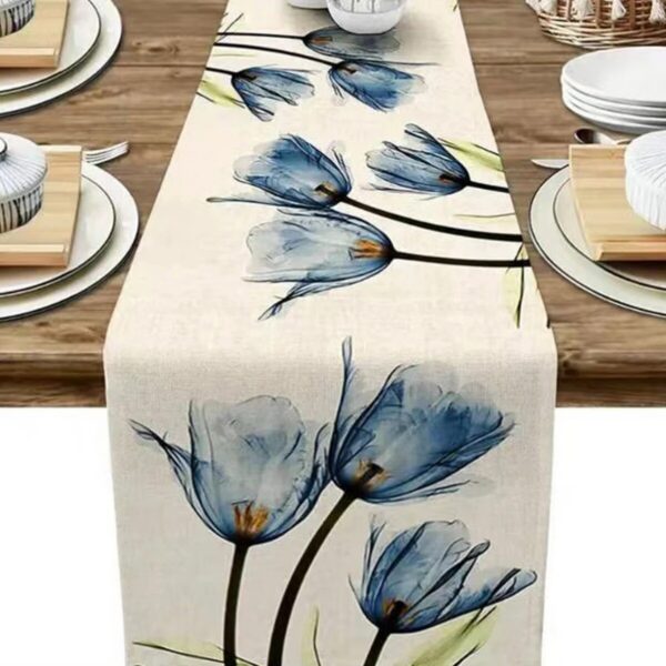 63d486ddf67d902d Tulip Linen Rustic Farmhouse Style Runner 13X70 Inch,Kitchen Dining Table Decoration for Indoor Outdoor Home