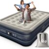 iDOO Air Mattress Queen with Built in Pump, Blow up Mattress, Inflatable Mattress Queen Size for Guests, Home, Camping, 3 Mins Inflation/Deflation, Upgraded Colchones Inflables, Comfort Air Bed