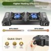 63d993458cad1efc Double Burner Butane Stove, Butane Camping Stove Kit with Carrying Case, Portable Auto Ignition Camping Burner for RV, Apartments, Outdoor