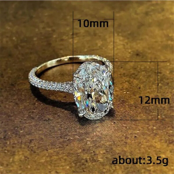 63f95c41a69c322f Women Vintage Oval Cubic Zirconia Ring, Lab‑Created Zircon Promise Engagement Wedding Band