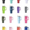 63fb385600297cfa Pink Sten leys 40oz Mugs Tumblers With Handle Insulated Tumbler Lids Straw Stainless Steel Coffee Termos Cup ready to ship 10.25