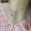 63fe4c415b5f6a18 Jkeli Sterling Sier Simple Round Shiny CZ Choker AAA Zircon Pendant 14K Necklace For Women Gift Engagement Fine Jewelry