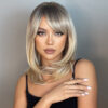 63ff23032cea43e5 Short Straight Blonde Hair For Black Women Shoulder Length Layered Natural Hairline Synthetic Heat Resistant Wig
