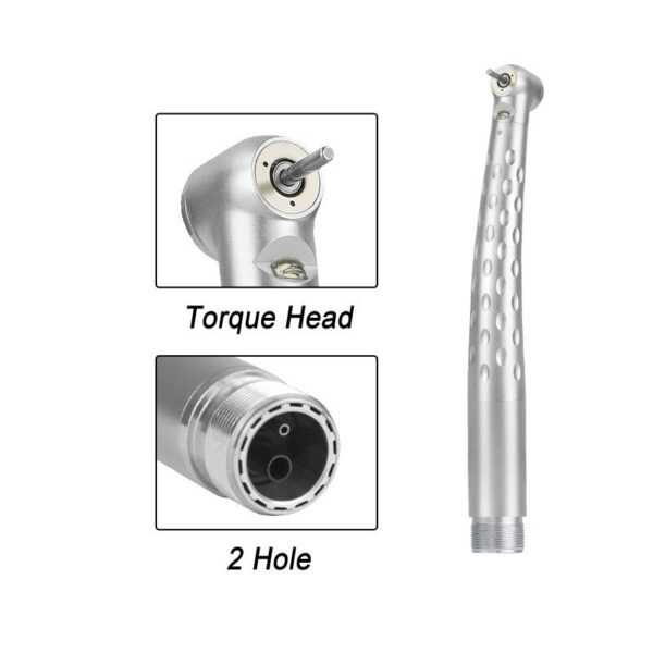 Dental High Speed LED E-Generator Handpiece 2/4 Holes Standard Head Push Button Ceramic Bearing Dentist Tips Triple Water