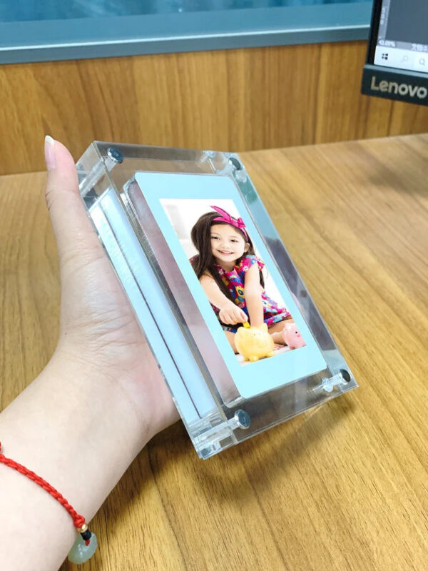 6412950c39f9c6be Acrylic Digital Photo Frame 5/7 Inch 1000mAh Vertical Display IPS Screen 2G Memory Battery Porta Retrato Digital