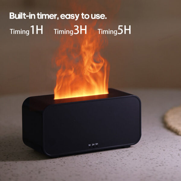 6417aca36047d7ae New Simulation Flame Aromatherapy hine Mini Air LED Colorful Light Timer Humidifier Home Perfume Diffuser