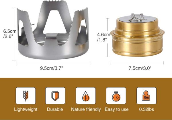 641ca029478f97c6 REDCAMP Mini Spirit Burner, Ultralight Portable Alcohol Stove for Backpacking Hiking Outdoor, Small Lightweight Camping Stove for BBQ Cooking Picnic, Black