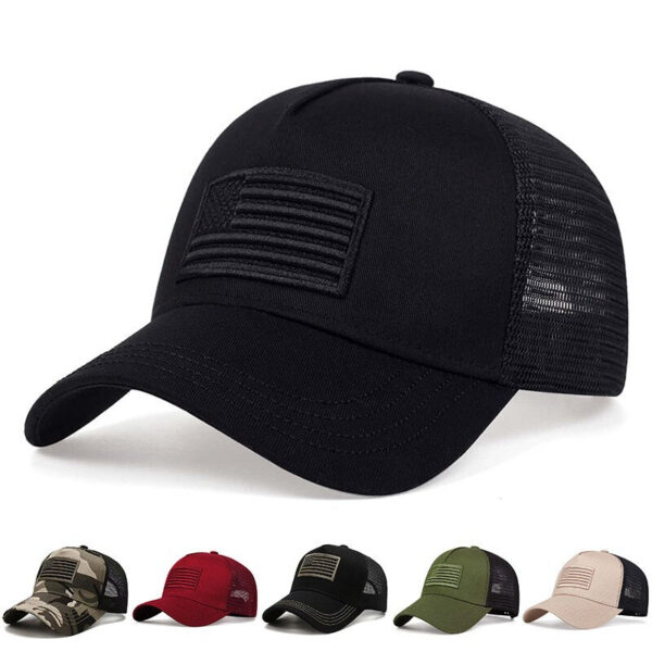 642a46ed21bb8fd7 Fashion American Flag Embroidery Baseball Net Caps Spring and Summer Outdoor Adjustable Casual Hats Sunscreen Hat