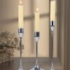 643741959171f9c2 3Pcs/Set European Style Metal Holders Fashion Wedding Table Candle Stand Exquisite Candlestick Christmas Tabl