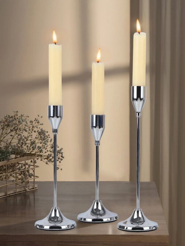643741959171f9c2 3Pcs/Set European Style Metal Holders Fashion Wedding Table Candle Stand Exquisite Candlestick Christmas Tabl