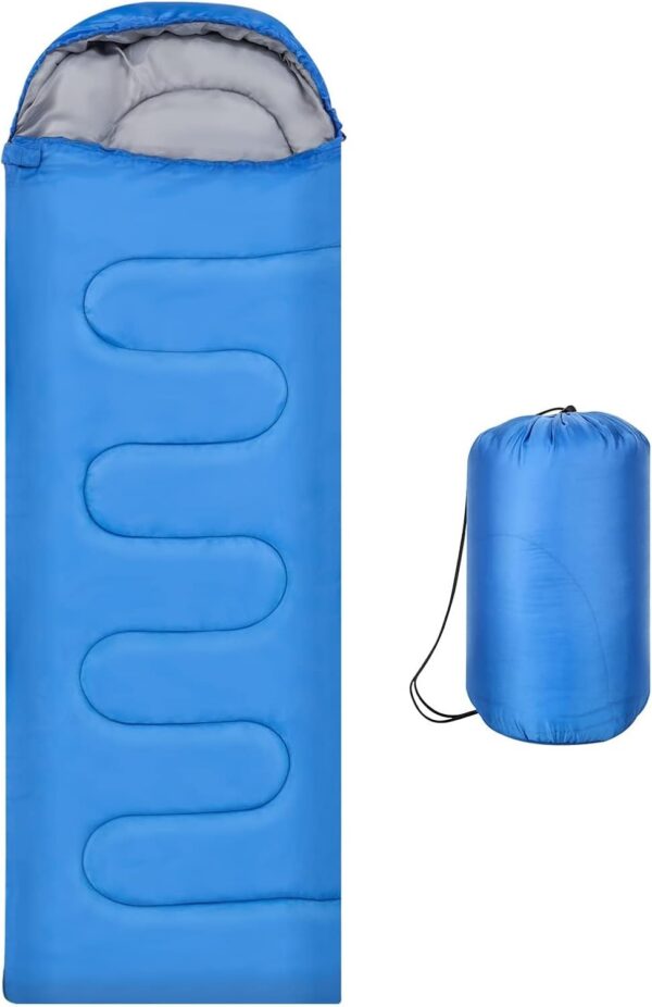 646109e70a65cfb6 Holdfiturn Sleeping Bags for Adults, Backpacking Lightweight Waterproof Single Sleeping Bag, Rectangular Envelope Sleeping Bag, 3 Seasons of Camping Hiking and Outdoors for Adults & Kids Red