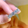 646f0658cd9ce258 NeeTim 5mm 6.5mm Full Moissanite Ring for Women S Sterling Sier Eternity Sparkling Diamond Band Wedding Rings Jewelry GRA