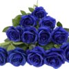 Artificial Rose Flower Dusty Rose Flower Silk Flowers 12 pcs with Long Stem Silk Roses Bouquet for Wedding Bridal Shower Party Home Decoration