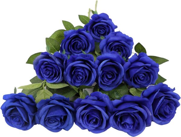 Artificial Rose Flower Dusty Rose Flower Silk Flowers 12 pcs with Long Stem Silk Roses Bouquet for Wedding Bridal Shower Party Home Decoration