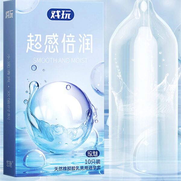 10 Pcs Super Thin Condoms for Men Lubricated Threaded G Spot Natural Rubber Comdoms Sex Toys Products For Men Adult supplies