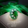 100% 18 K White Rings for Women Created Natural Emerald Gemstone Diamond Wedding Engagement Ring Fine Jewelry Gold