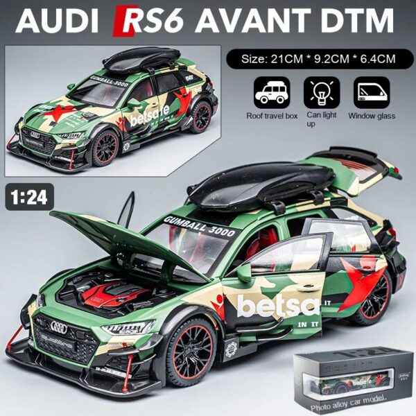 64b3df92892c607c 1:24 RS6 Racing Die-Cast Alloy Model Car - Stylish Collector's Item, Perfect Gift for Boyfriend, Display-worthy Collectible