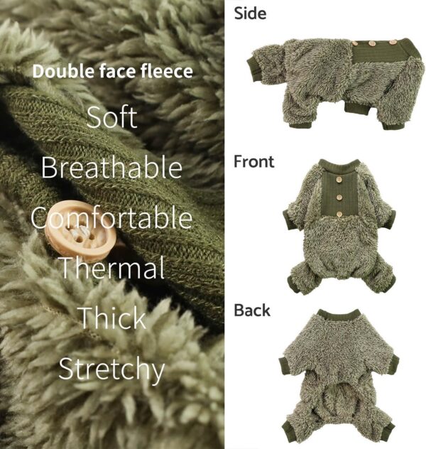 64bbdc30ea23d363 Fuzzy Dog Pajamas, Winter Dog Clothes for Small Dogs Girl, Pet Onesie with Feet, Cat Outfit, Heather Grey, XS