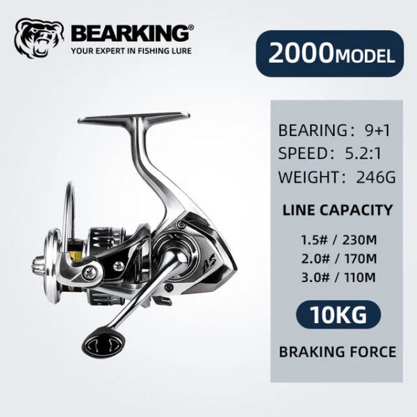 64bed6778388e060 BEARKING brand New arrival Saltwater Fishing Reel Spinning 1000-6000 9+1BB 5.2:1 Max Drag 10-20KG Water-Proof Reels