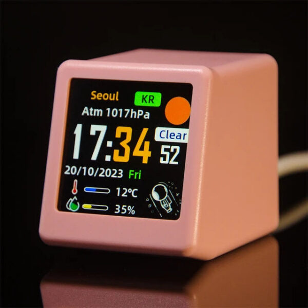 64df9899c689ed68 Small Portable Smart Wifi Station Display Weather Temperature Humidity Time Alarm Clock Desktop Decoration