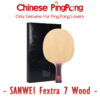 64e3c4df6d1f8e1d Original SANWEI FEXTRA Table Tennis Blade 7 Ply Wood Racket Loop Offensive Spin Speed Ping Pong Bat Paddle