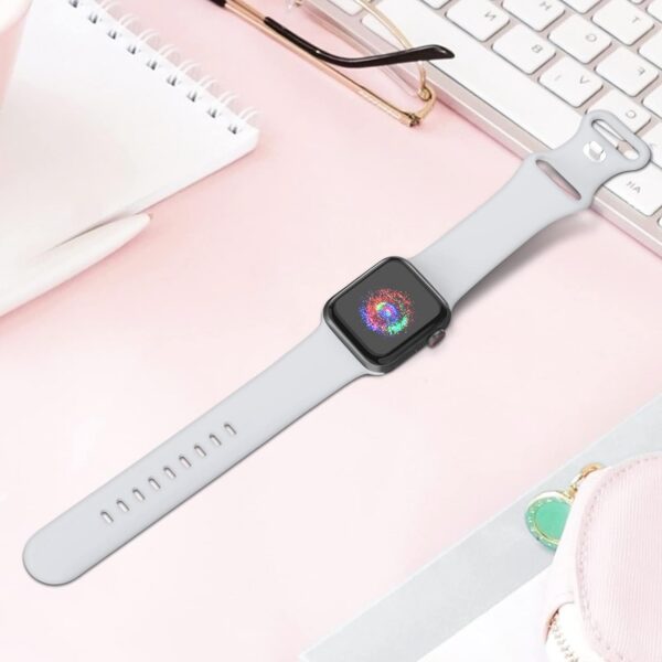 64f8babafe67fc8f TreasureMax Sport Band Compatible with Apple Watch Bands 38mm 40mm 41mm 42mm 44mm 45mm 49mm,Soft Silicone Strap Compatible for Apple Watch Series 9 Ultra 8 7 6 5 4 3 2 1 SE Men Women Grey 38/40/41MM