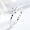 Smyoue White Gold 0.5ct 5mm Heart Cut Moissanite Ring for Women S Solid Sier Lab Diamond Wedding Band Jewelry GRA