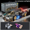Black V12 RC Tech Racer 1:14DIY Roadster building block assembly Block car toy birthday gift