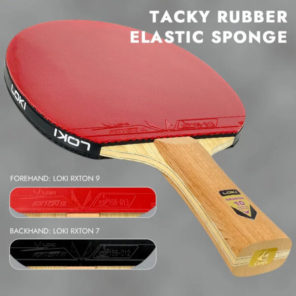 65183feedc1ba1c2 LOKI DRAGON 10 STAR Table Tennis Racket Professional 5 Wood 2 ALC Ping Pong Paddle Bat Carbon Blade with FH RXTON 9 & BH RXTON 7