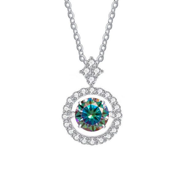 BIJOX STORY 1 CT Moissanite Pendant For Women Simulated Diamond Necklace S Sterling Sier Jewelry Girl Valentine's Day Gift